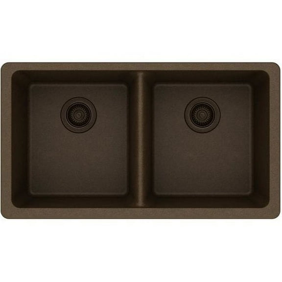 Elkay ELGU3322BK0 Gourmet e-granite Double Bowl Undermount Sink, Available in Various Colors