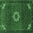 thumbnail image 1 of Ahgly Company Indoor Square Medallion Emerald Green Traditional Area Rugs, 7' Square, 1 of 4