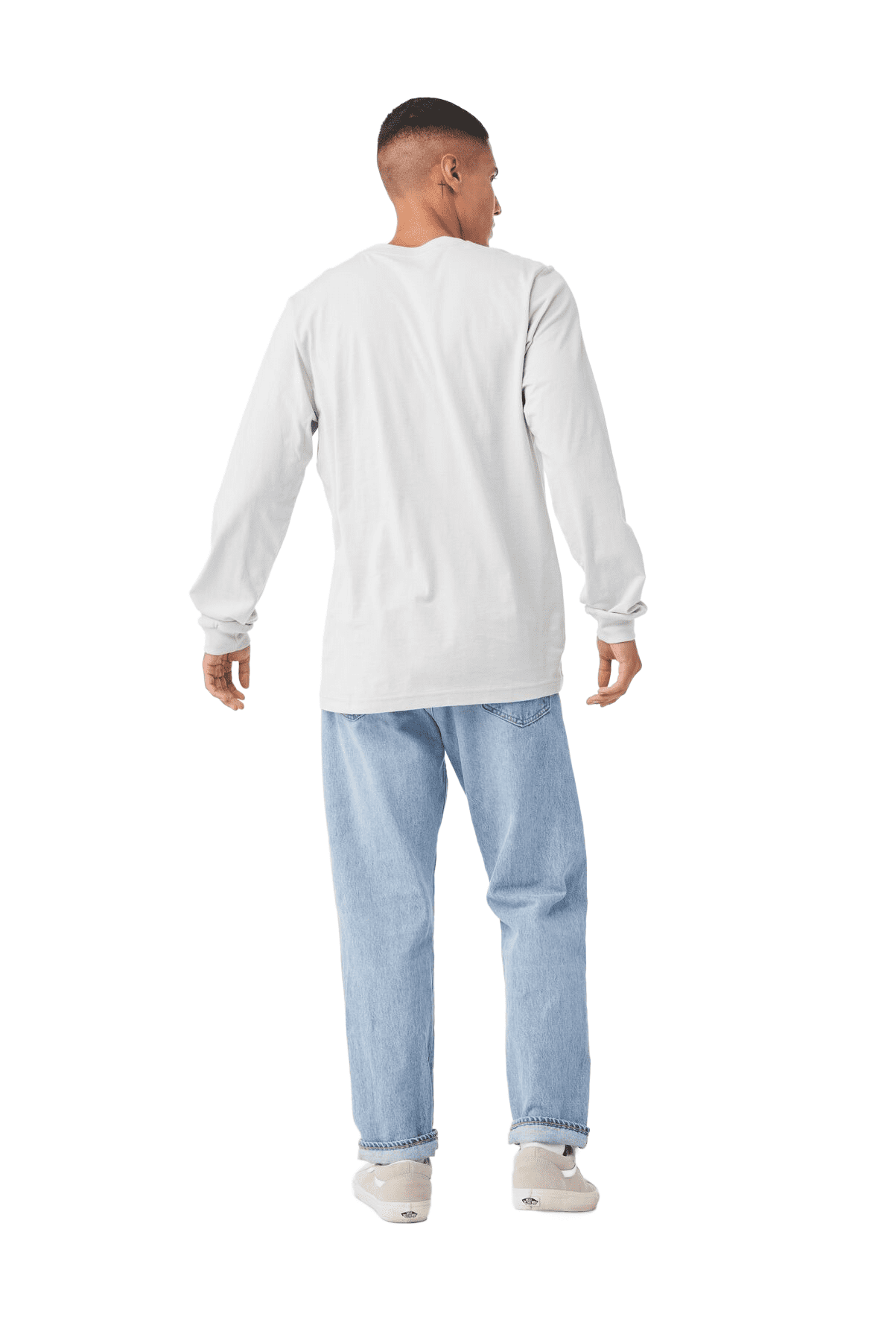 BELLA+CANVAS Adult Long Sleeve Personalized T-Shirt, Create Your Own Designs, White, Small, Unisex