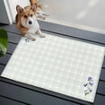 thumbnail image 3 of Entryway Rug 2'x3', Blue Spring Floral Small Rug for Kitchen Bathroom Door Mat Indoor Entrance, Watercolor Teal Plaid Summer Botanical Non-Slip Area Rugs Floor Mats Carpet Front Door Rugs, 3 of 8