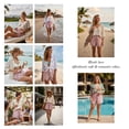 thumbnail image 7 of JYLFC Womens Shorts Summer Casual Loose Elastic Waist Drawstring Lace Boho Beach Cover Up Shorts, Pink 2XL, 7 of 7