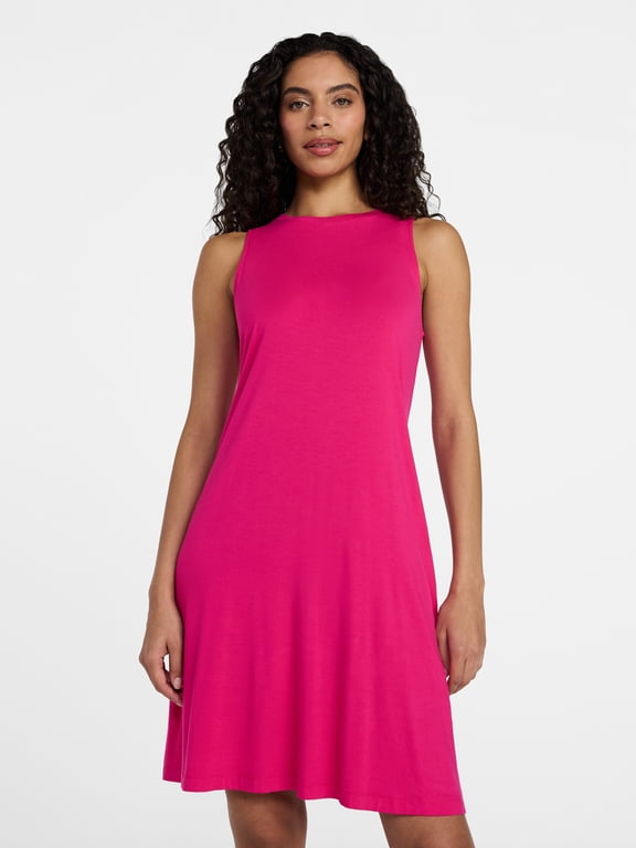 Women’s Sleeveless Knit Swing Dress, Sizes XS-XXXL