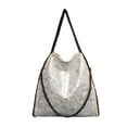 thumbnail image 1 of kurtrusly 1/2/3 Wide Application Convenient And Practical Chain Handbag For Women - Foldable Shoulder Bag Fashion PU Chain Shoulder Bag silvery 1 Pc, 1 of 6