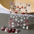 thumbnail image 3 of Pegatina de copos de nieve blancos de Navidad para uñas, calcomanías de uñas de dibujos animados en relieve 5D, muñeco de nieve, alce, campana, deslizadores, manicura DIY, 8x10cm, 3 of 4