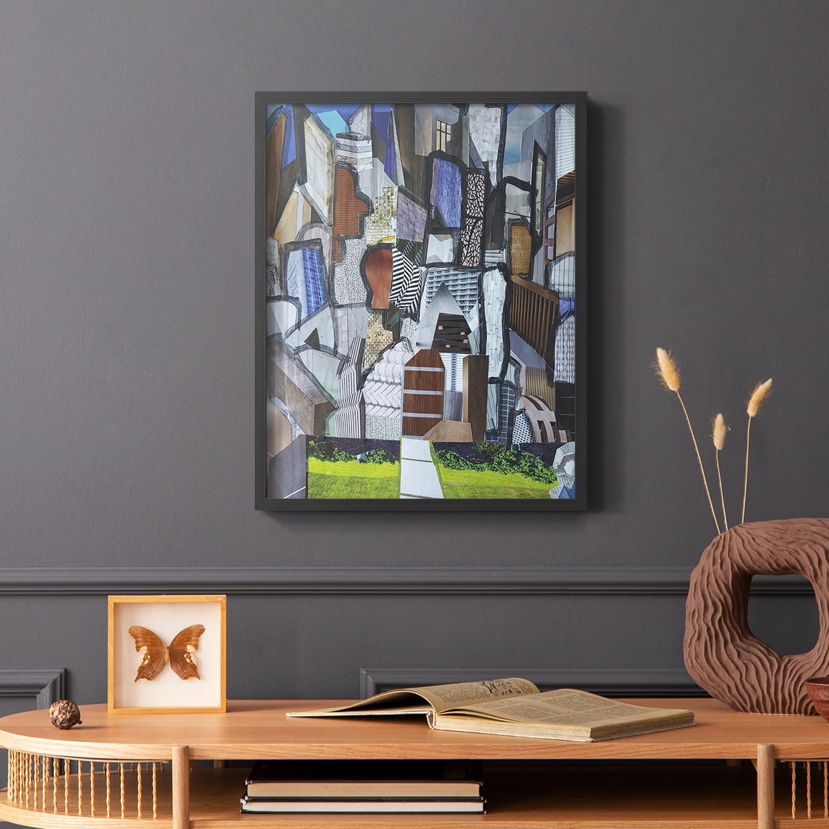 Chicago Grant Park Framed Print in Black Solid Wood Framed Print No Nail Hanging