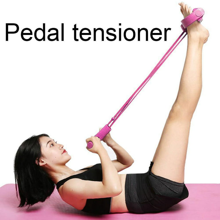 4 Tube Puller Pedal Elastic Sit Up Pull Rope Tension Bands Rope Fitness  Home Gym