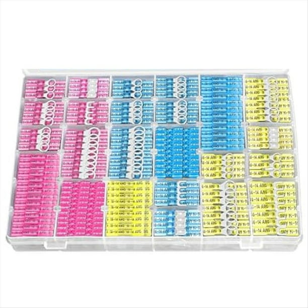 Conectores Termorretráctiles de 720 Piezas, Terminales de Crimpado A Impermeables, Conectores de Pala Aislados para Camiones Marinos.
