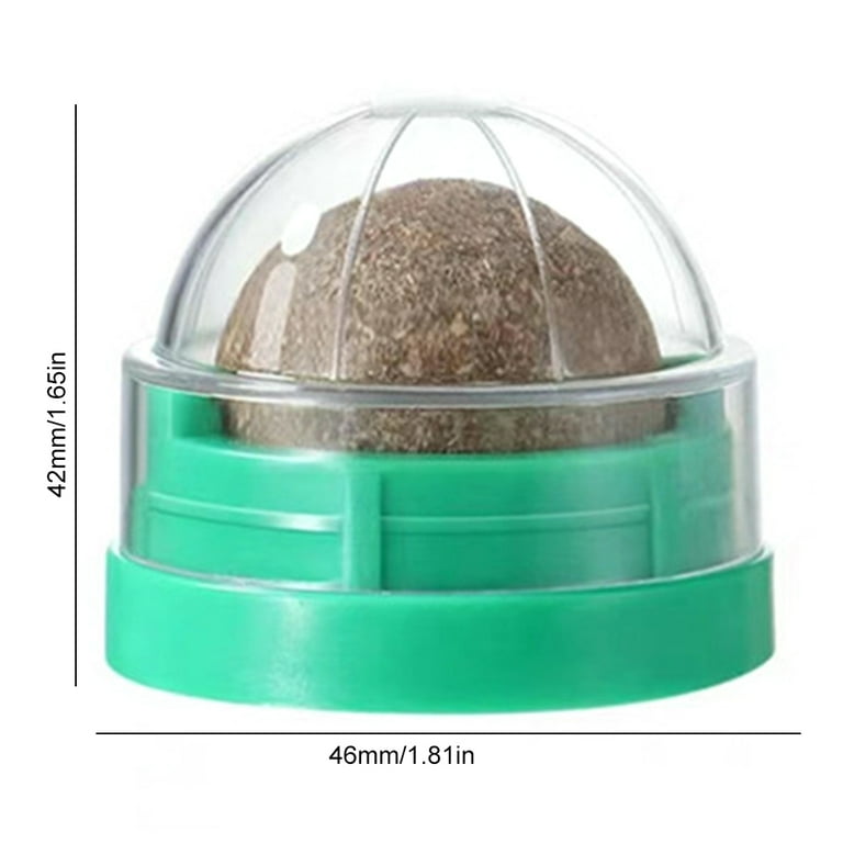 RongYiCare Catnip Toys Balls 2 PCS, Edible Cats Lick Toys, Teeth Cleaning Dental Catnip Treats For Cats, Safe Healthy Kitten Chew Toys, Catnip Balls For Cats Wall (2 PCS Green