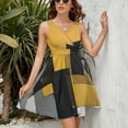 thumbnail image 3 of Vinatge Geometric Abstract Art Yellow Gray Black Sundress Sleeveless Dress Summer Women Clothes Dress for Women Dresses, 3 of 7