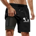 thumbnail image 2 of Mens Board Shorts Bathing Suit With Compresssion Liner Inseam Board Shorts With Pockets Shorts Homme Black XL, 2 of 4