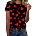 thumbnail image 2 of VKOYWKM Valentines Day T Shirts for Women Romantic Love Graphic Tees Short Sleeve Casual Crew Neck Love Heart T-Shirts Happy Valentines Day Shirts, 2 of 4