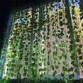 thumbnail image 5 of Guirnalda colgante de hojas de hiedra verde artificial, hojas de ratán, plantas de flores falsas para jardín, boda, fiesta, decoración del hogar, 5 of 5