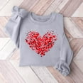 thumbnail image 2 of Womens Cute Love Heart Print Sweaters Round Neck Loose Fie Valentine Long Sleeve Pullover Tops, 2 of 3