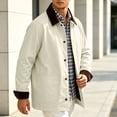 thumbnail image 4 of Lutiedan Mens Button down Jackets Fall Lightweight Vintage Barn Jacket Long Sleeve Corduroy Lapel Outwear with Pockets S-XXL, 4 of 7