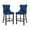 Blue & Black, variant on Tcbosik Counter Height Bar Stools Set of 2, Velvet Upholstered Barstool with Button Tufted Back, Armless Bar Chair with Wood Legs for Kitchen Island, Easy Assembly, Gray & Black