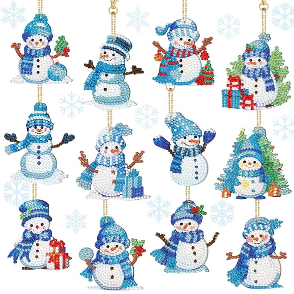 Llaveros colgantes con forma de muñeco de nieve con forma de ferraycle, 12 unidades