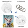 thumbnail image 4 of Cute Pig Shower Curtain, Waterproof Shower Curtains for Bathroom, Yellow Sunflowers Blue Wooden Vintage Art Washable Fabric Bathtub Curtain Set Bath Decor with 12 Hooks Stall 36"x72", 4 of 8