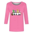 thumbnail image 5 of Hauts pour Femmes Imprimé Col Rond Pâques Imprimé Manches 3/4 T-Shirt Col Rond Chandail, T-Shirts pour Femmes, Hauts de Pâques pour Femmes, Pulls pour Femmes, 5 of 5