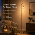 thumbnail image 3 of 74" Floor Lamp for Living Room,3 Bird Floor Lamp with Remote Control,Dimmable Standing Lamp Tall Pole Lamps for Bedroom,Gold,Bulb Included, 3 of 10