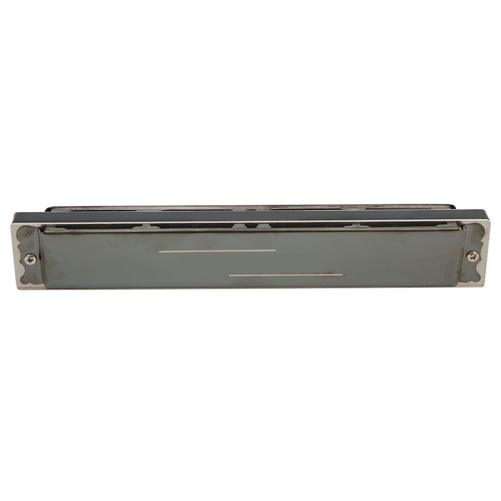 Harmonica Professional Mouthorgan Beginner Gifts 1.2mm Brass Base Plate 24‑Hole Polyphonic(Black G Key)