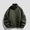 c01Green, variant on (M-5XL) Plus Size Sherpa Lined Stand Collar Jacket for Men Arm Zip Pocket Rib Cuff Hem Top Warm Insulated Winter Street Coat Black M