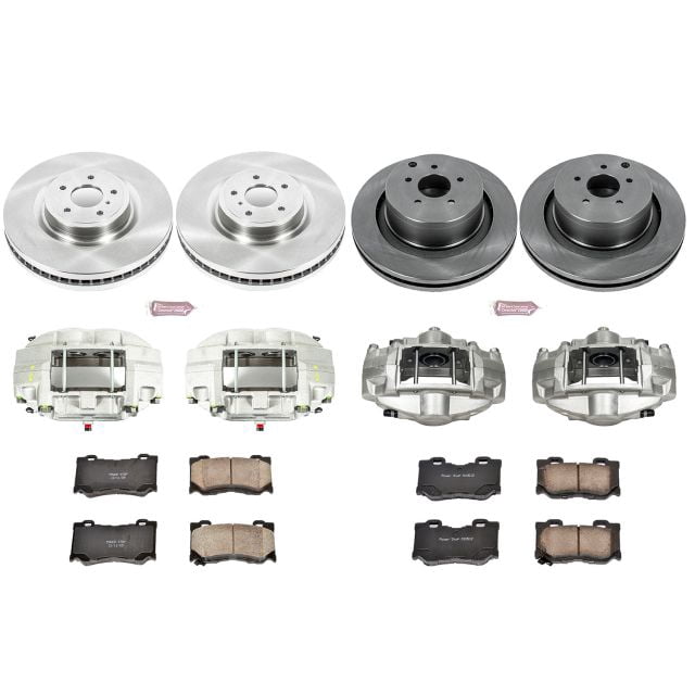 PowerStop Front and Rear Stock Replacement Brake Pad and Rotor Kit with Calipers Fits: INFINITI Select Models KCOE5823