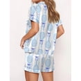 thumbnail image 2 of SheShow Coquette Tennis Silky Casual Short Sleeve Pajama Set for Women, White, L, 2 of 3