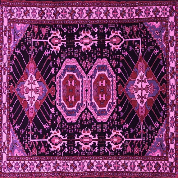 Ahgly Company Indoor Square Persian Pink Traditional Area Rugs, 7' Square