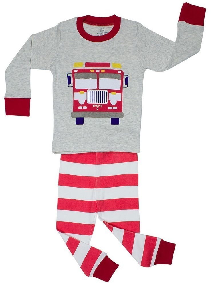 Fiream Toddler Boys Pajamas,Kids Dinosaur Toddler Pajamas Boys Garbage Truck Cotton Pajamas for Boys 2-8Y