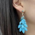 thumbnail image 3 of Vintage Peacock Dangle Earrings for Women 14K Gold Plated Green Crystal Feather Peafowl Statement Drop Dangling Stud Earring Boho Exaggerated Birthday Holiday Jewelry Gifts, 3 of 12