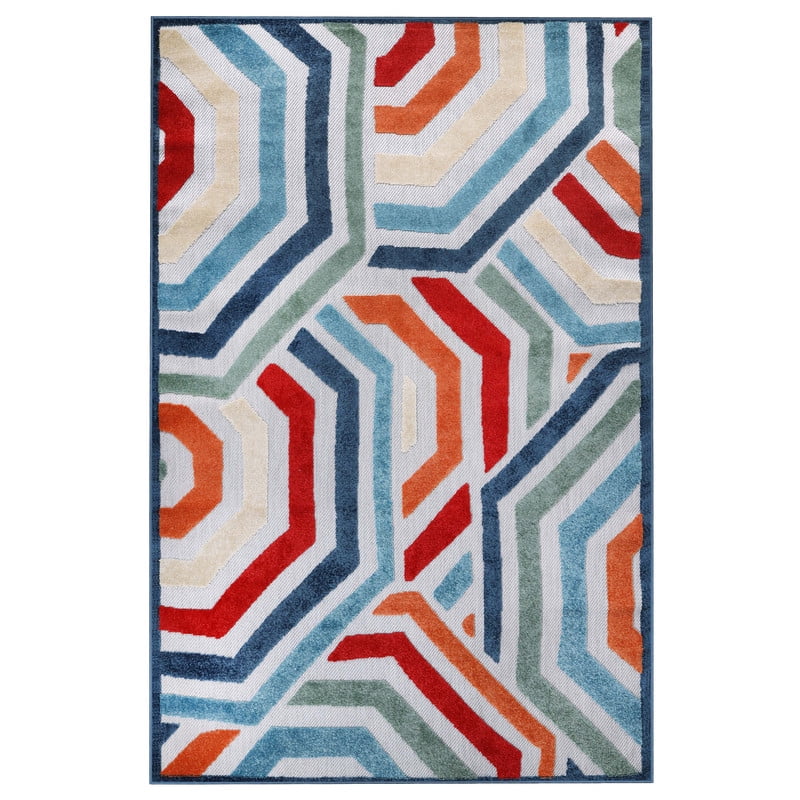 Superior Waimea Geometric Indoor Outdoor Area Rug, 9' x 12', Multicolor