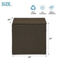 thumbnail image 4 of Outdoor Patio Brown Wicker Storage Box Lightweight Aluminum Frame Storage Box with Waterproof Liner , Deck Box for Patio Cushions,Gardening Tools and Toys , 73 Gallon, 4 of 7