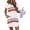 White, variant on Levmjia Women's Casual Stripe Print Dress Short Sleeve V Neck Loose Fit Summer Dress with Drawstring Waist Front Pockets A Line Tunic Dress for Women