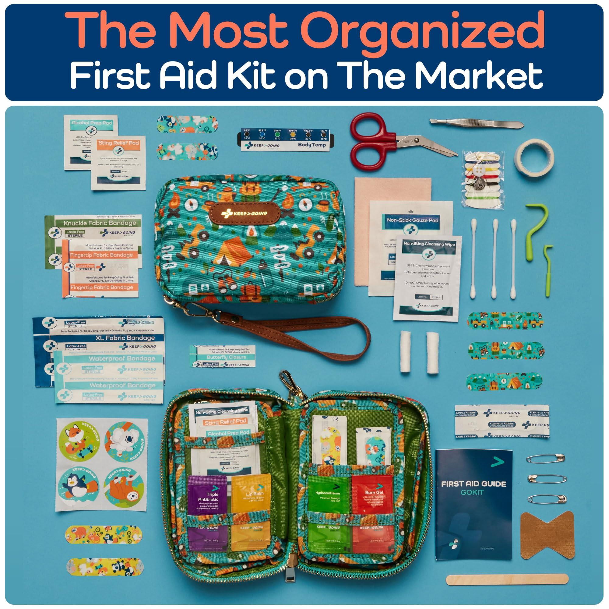 Keepgoing Travel First Aid Kit For - 130 Pc. Car  Home Purse Diaper Bag & Backpack With Latex-free Bandages Mini Size Tsa-approved