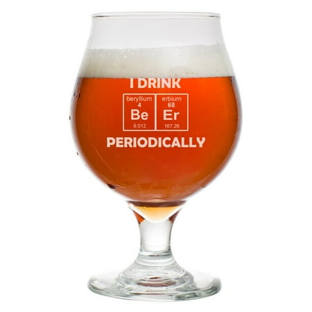 

16 oz Belgian Beer Tulip Glass Stemmed Beer Glass I Drink Beer Periodically
