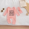 thumbnail image 2 of CAICJ98 Newborn Baby Girls Clothes Letter Embroidery Onesie Long Sleeve Romper Newborn Winter Clothes Coming Home Fall Spring Outfit (Light Pink,NewBorn), 2 of 6