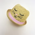 thumbnail image 3 of lnmuld Kids Cute Cat Face Straw Sun Hat UPF 50+ Breathable Beach Hat for Toddlers Girls Size:12-24 Months, 3 of 8