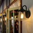 thumbnail image 2 of LNC Outdoor Light Fixture, Farmhouse Exterior Wall Lantern in Black with Textured Glass, 2 of 10