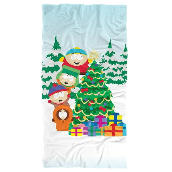 South Park Beach Towel, 30'x60' The Boys Decorating Tree Beach Towel
