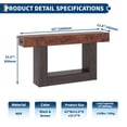thumbnail image 2 of 63-Inch Farmhouse Entryway Table with Charging Station & Storage - 2-Tier Narrow Console Table for Hallway, Living Room & Foyer, Brown Grey, 2 of 7