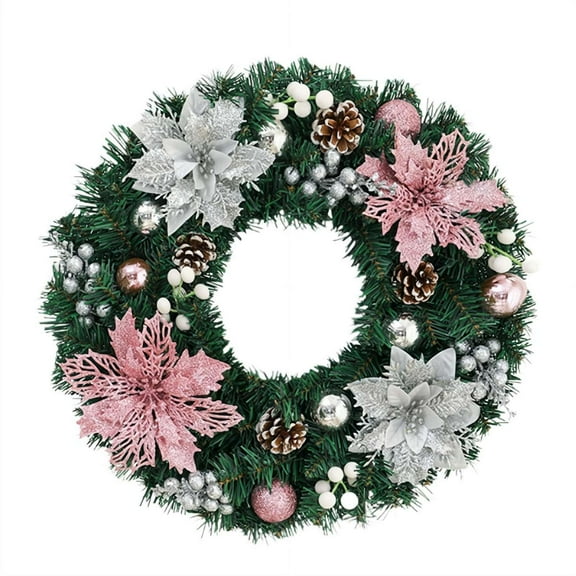 19.6in Artificial Christmas Pine Wreath for Front Door, Winter Wreath for Home Indoor Outdoor Decoration, Artificial Pine Wreath for Table Wall Window Indoor Outdoor Christmas Decoration