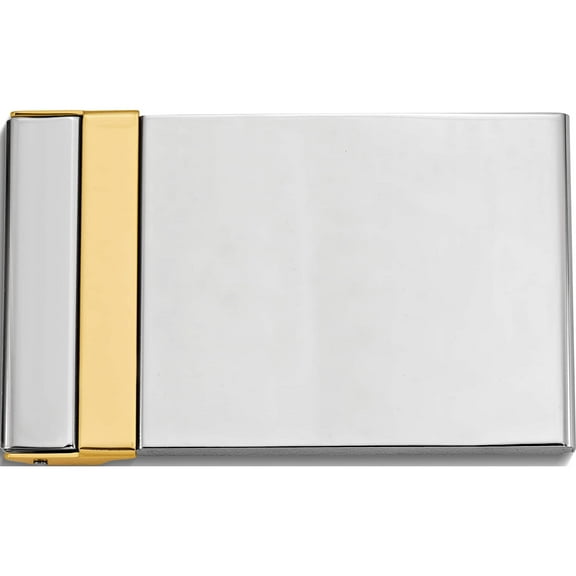 Fashion Silver-Tone And Gold-Tone Vertical Opening Business Card Case (3.75 X 2.75) Made In China gm16763