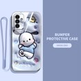 thumbnail image 2 of Funda Linda Samsung Galaxy M54 M14 A54 A24 A14 4G 5G Dibujos Animados Little White Rabbit Con Cuerda De Silicona De Lujo Galvanizada De Alta Calidad Agujero Fino Para Teléfono, 2 of 3