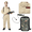 Small size, variant on Alaiyaky Ghost Hunter Costume for Adult, Jumpsuit and Inflatable Backpack, Beige, Perfect for Halloween, Groups, and 80s Theme Fancy Dress Events Proton Pack