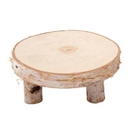 Efavormart 20" Rustic Brown 2-Tier Wooden Serving Tray Stand, Farmhouse ...