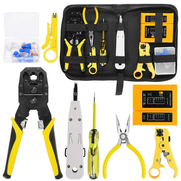 Handskit RJ45 RJ11 RJ12 Repairing Plier Tool Kit with Cable Tester Spring Clamp Crimping Tool Crimping Pliers