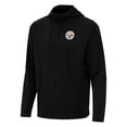 thumbnail image 2 of Men's Antigua Black Pittsburgh Steelers Connected Quarter-Zip Pullover Hoodie, 2 of 3