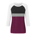 thumbnail image 4 of Shirt for Women's Fashion Casual Raglan Sleeve Round Neck 3/4 Sleeve Loose Printed T-Shirt Ladies Top, 4 of 5