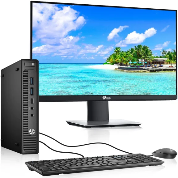 Restored HP ProDesk 600 G2 Mini Desktop PC - Intel Core i3-6100T, 3.20 GHz - 8GB DDR4 RAM, 128GB SSD - 22" LED Monitor- Wi-Fi, Keyboard & Mouse - Win 11 Pro (Refurbished)