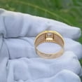 thumbnail image 4 of Round Cut Lab Created Diamond Men's Engagement Band Ring 14k Yellow Gold Plated Sterling Silver, 4 of 5
